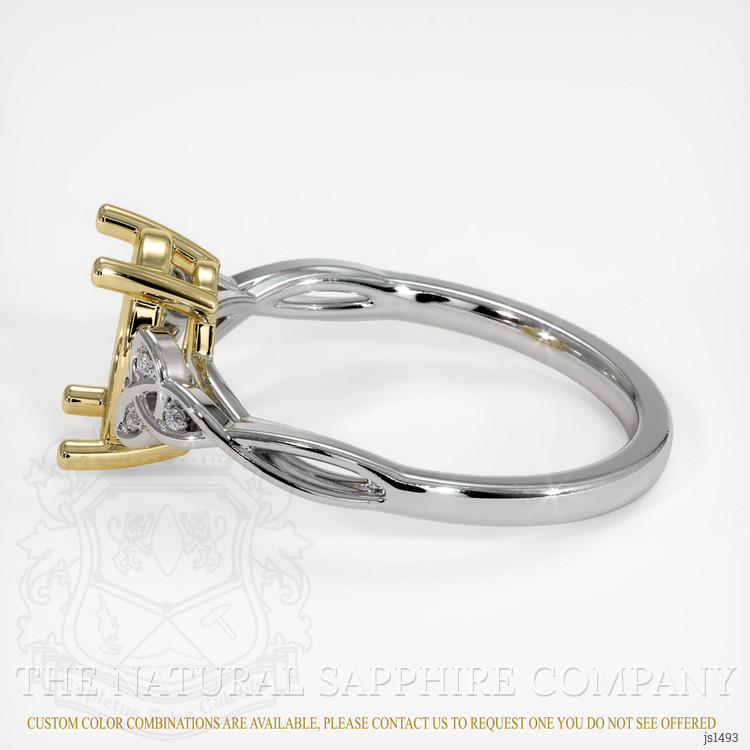 18K Yellow & White Accent Stones Ring Setting