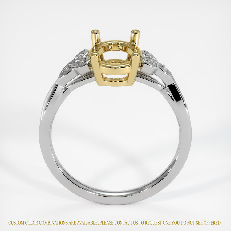 18K Yellow & White Accent Stones Ring Setting
