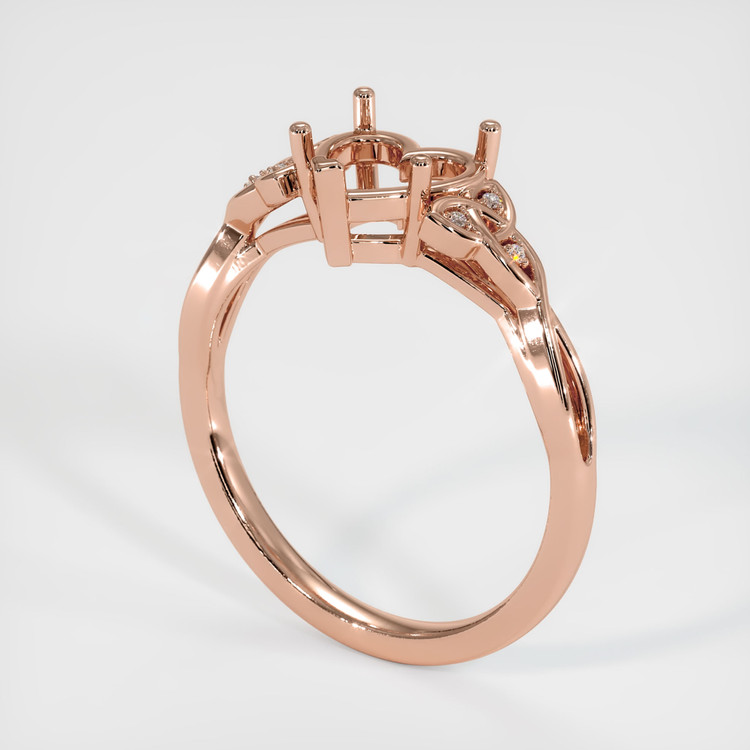 14K Rose Gold Accent Stones Ring Setting