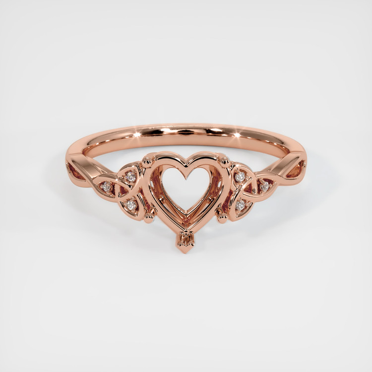 14K Rose Gold Accent Stones Ring Setting