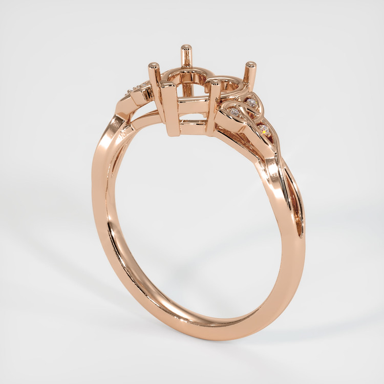 18K Rose Gold Accent Stones Ring Setting