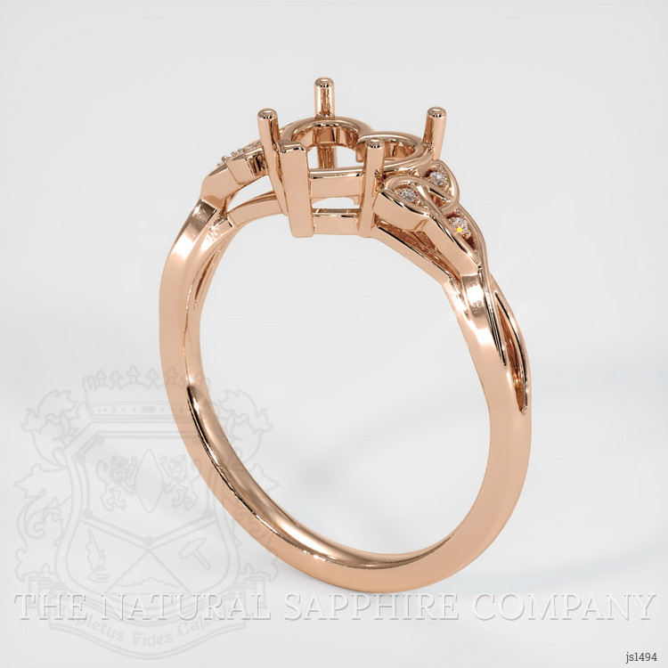 18K Rose Gold Accent Stones Ring Setting
