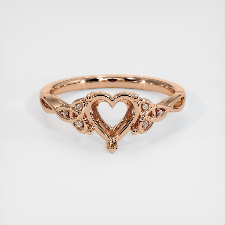 18K Rose Gold Accent Stones Ring Setting