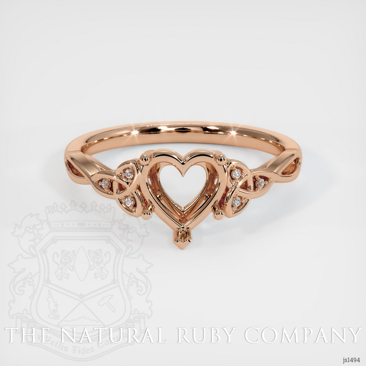18K Rose Gold Accent Stones Ring Setting