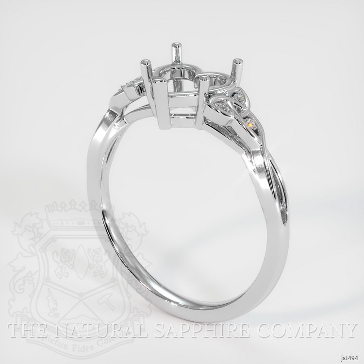 14K White Gold Accent Stones Ring Setting
