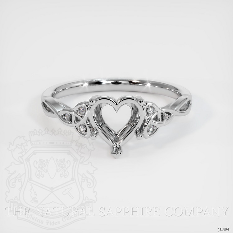 14K White Gold Accent Stones Ring Setting