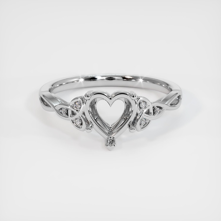 14K White Gold Accent Stones Ring Setting