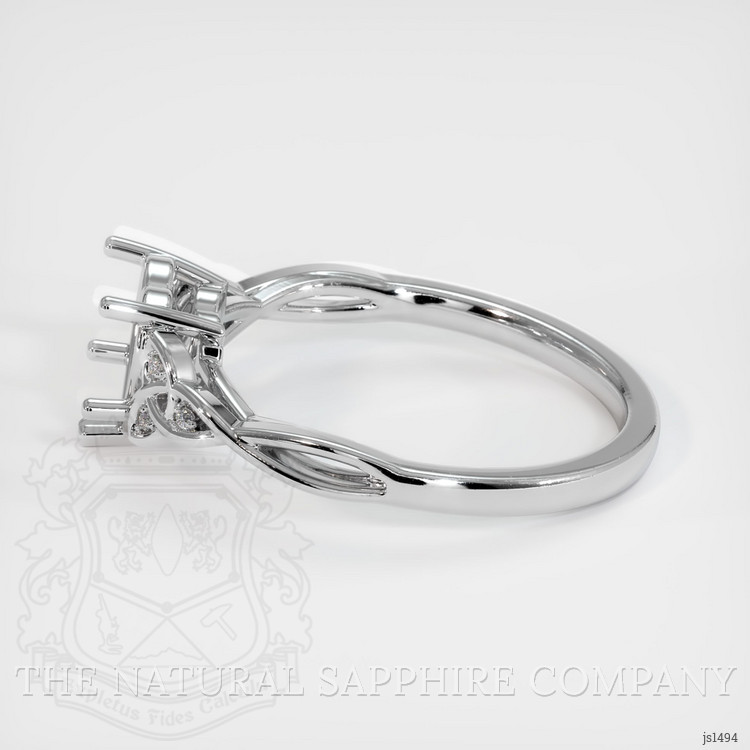 14K White Gold Accent Stones Ring Setting