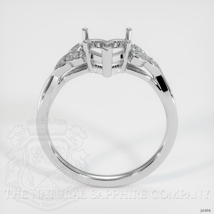 14K White Gold Accent Stones Ring Setting