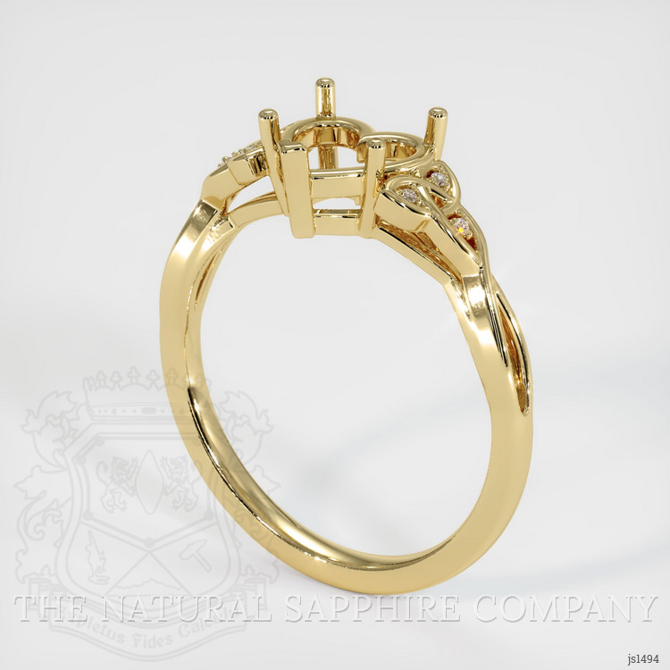 14K Yellow Gold Accent Stones Ring Setting