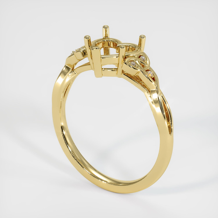 18K Yellow Gold Accent Stones Ring Setting