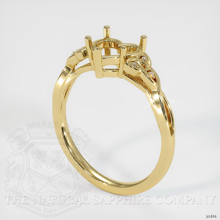 18K Yellow Gold Accent Stones Ring Setting