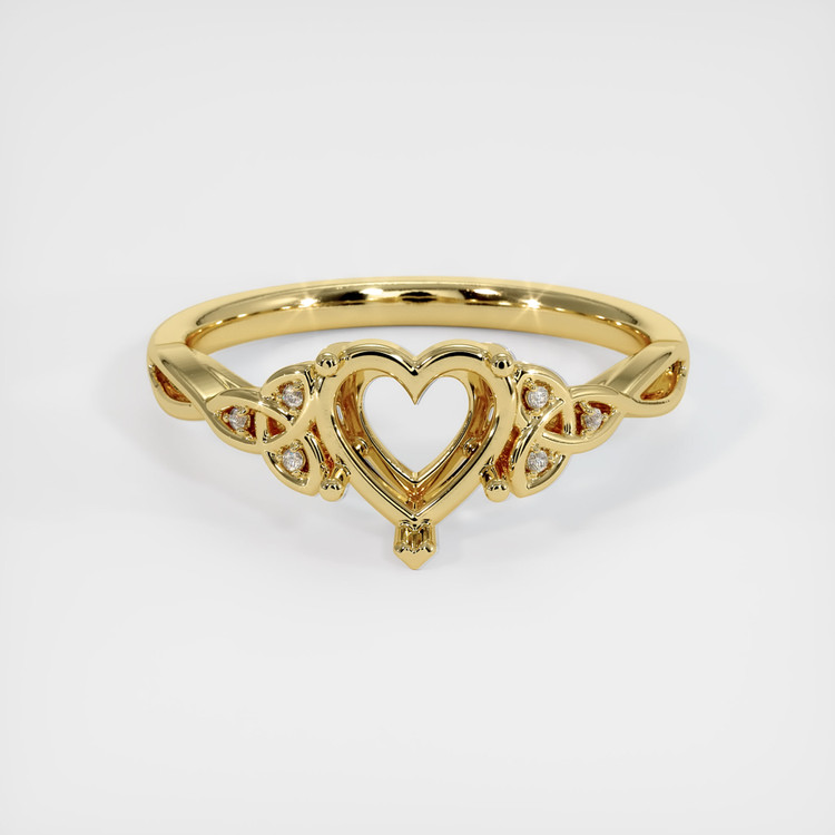 18K Yellow Gold Accent Stones Ring Setting