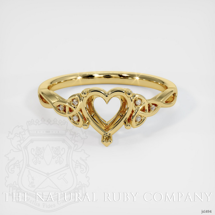 18K Yellow Gold Accent Stones Ring Setting