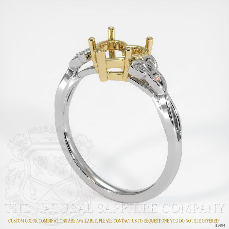 14K Yellow & White Accent Stones Ring Setting