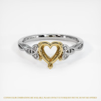 14K Yellow & White Accent Stones Ring Setting Image