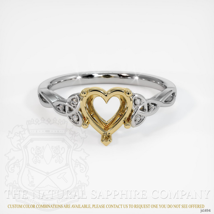 14K Yellow & White Accent Stones Ring Setting