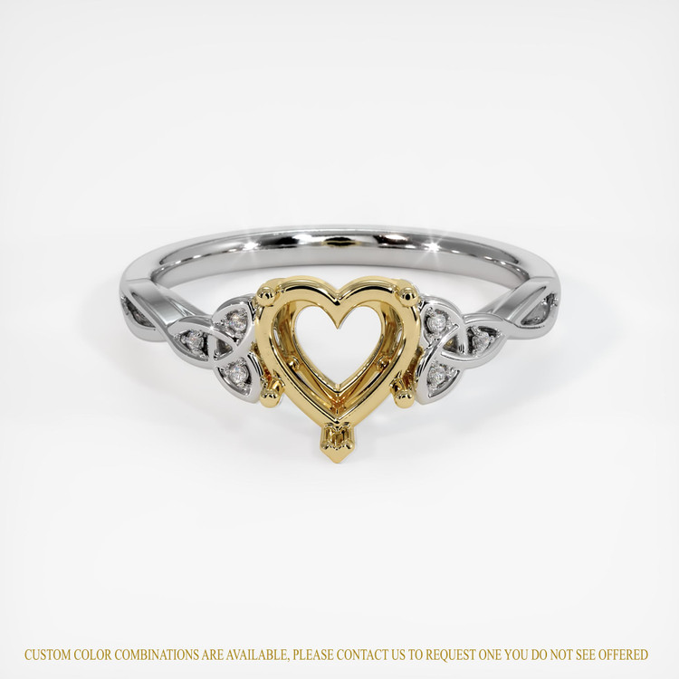 14K Yellow & White Accent Stones Ring Setting