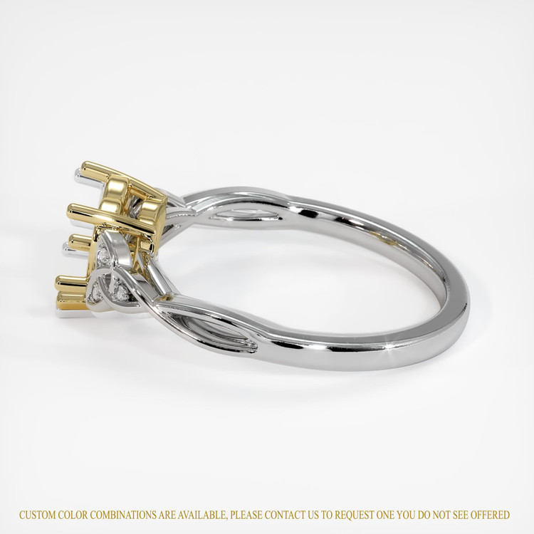 14K Yellow & White Accent Stones Ring Setting