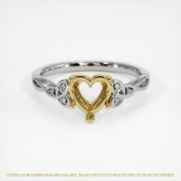 18K Yellow & White Accent Stones Ring Setting Image