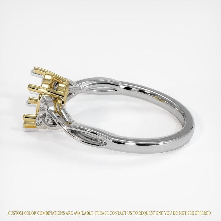 18K Yellow & White Accent Stones Ring Setting