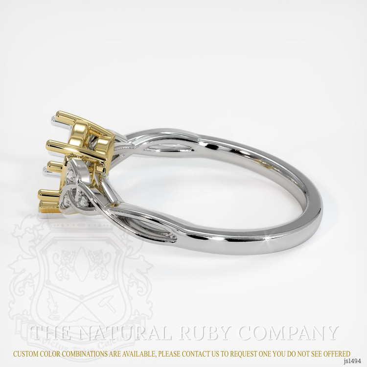 18K Yellow & White Accent Stones Ring Setting
