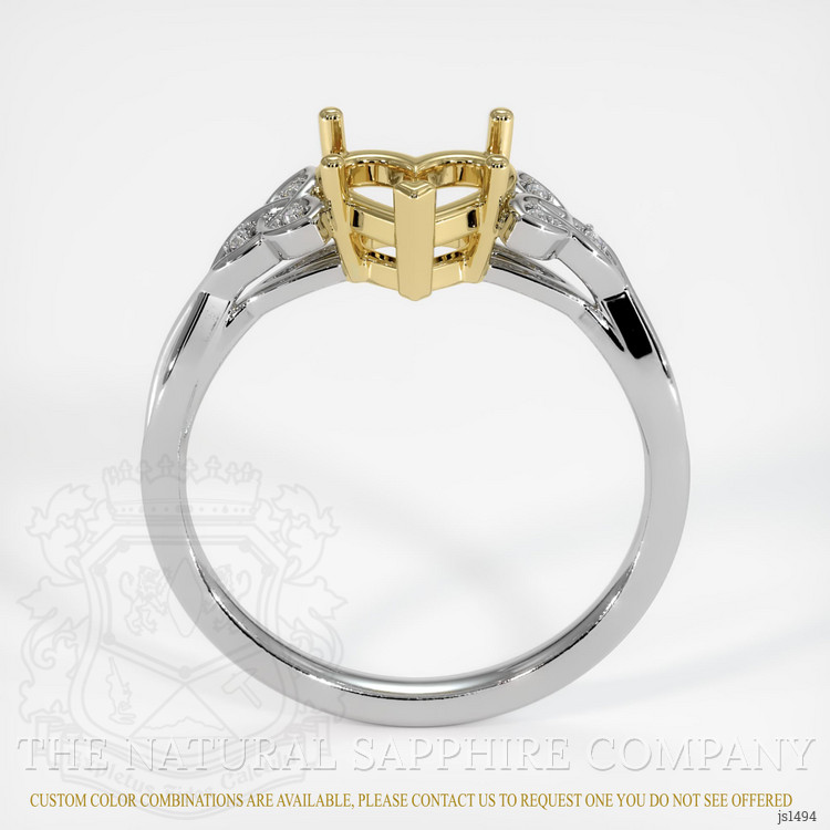 18K Yellow & White Accent Stones Ring Setting