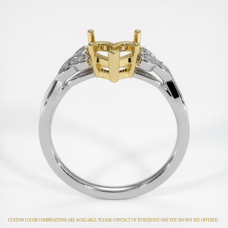 18K Yellow & White Accent Stones Ring Setting