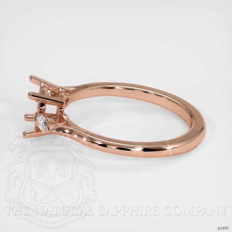 14K Rose Gold Three Stone Ring Setting