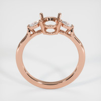 14K Rose Gold Three Stone Ring Setting Image