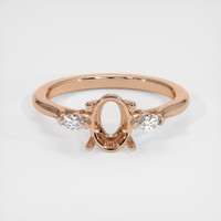 18K Rose Gold Three Stone Ring Setting Image