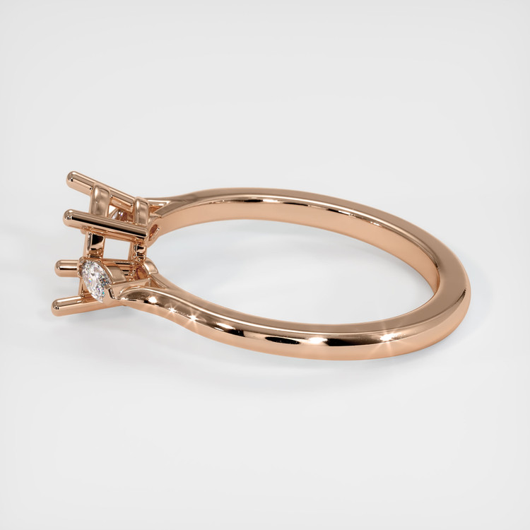 18K Rose Gold Three Stone Ring Setting