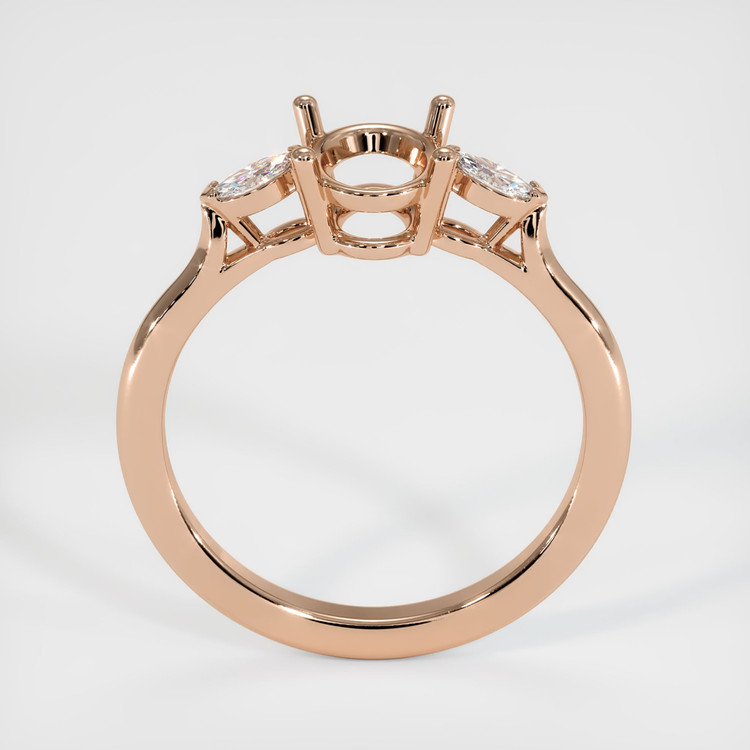 18K Rose Gold Three Stone Ring Setting