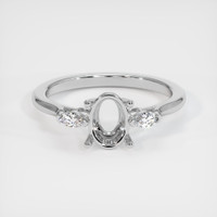 14K White Gold Three Stone Ring Setting Image