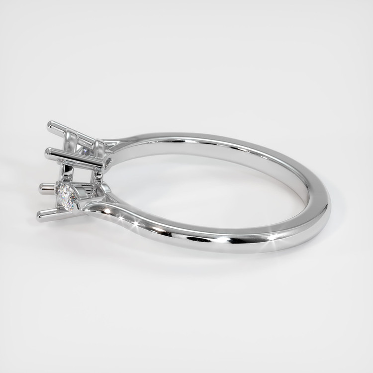 14K White Gold Three Stone Ring Setting