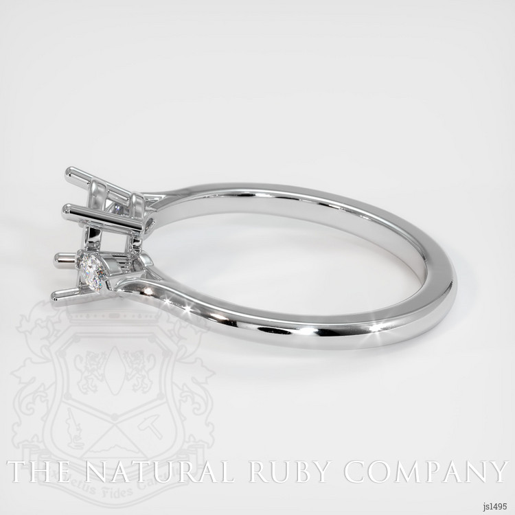 14K White Gold Three Stone Ring Setting