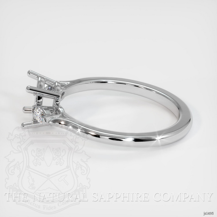 14K White Gold Three Stone Ring Setting
