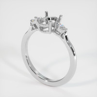 Three Stone Ruby Ring 1.09 Ct., 18K White Gold Combination Setting