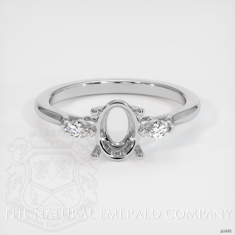 18K White Gold Three Stone Ring Setting