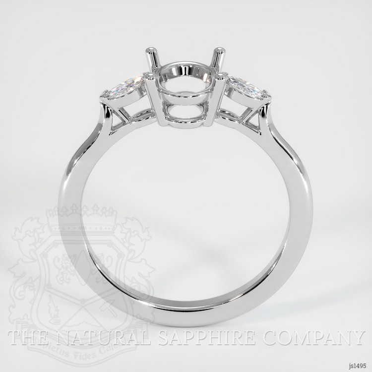 18K White Gold Three Stone Ring Setting
