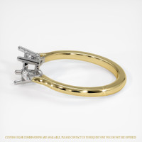14K White & Yellow Three Stone Ring Setting Image