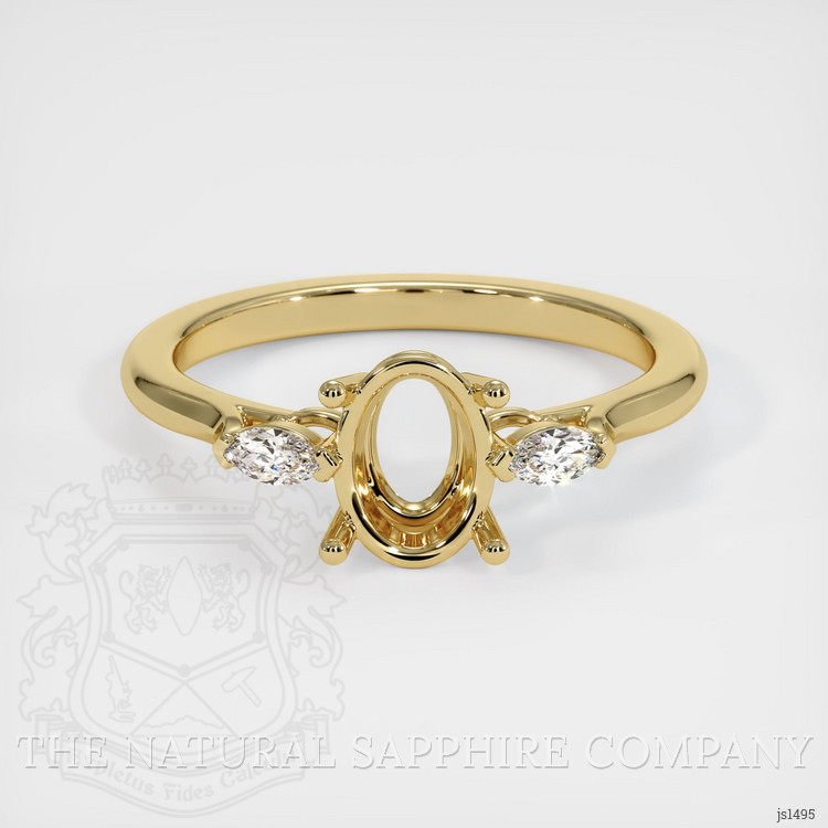 10K Yellow Gold Three Stone Ring Setting
