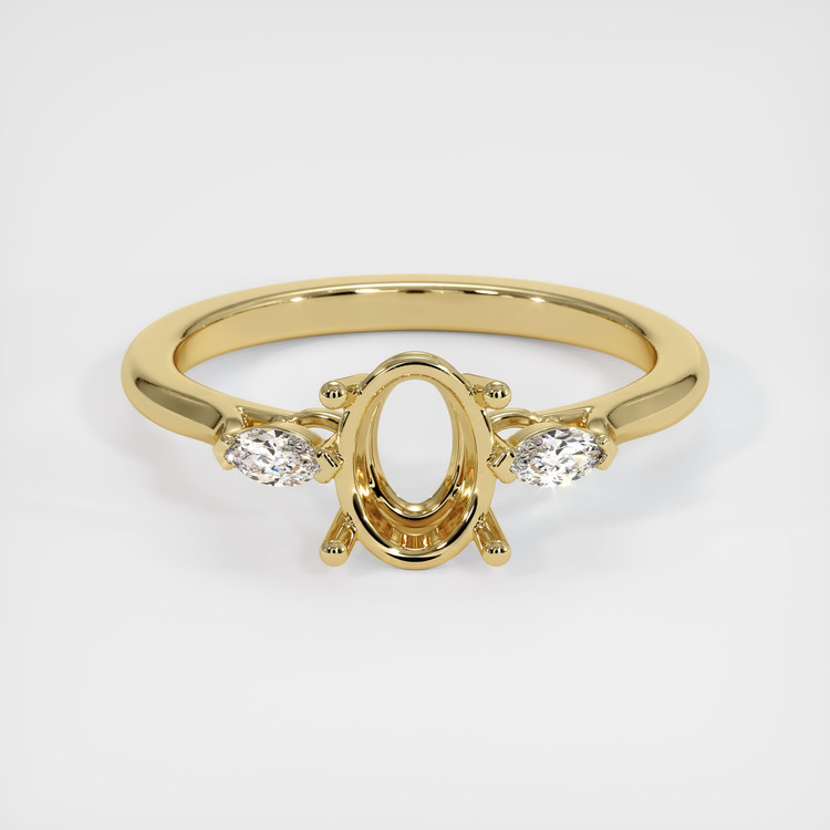 10K Yellow Gold Three Stone Ring Setting