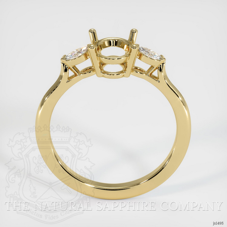 10K Yellow Gold Three Stone Ring Setting