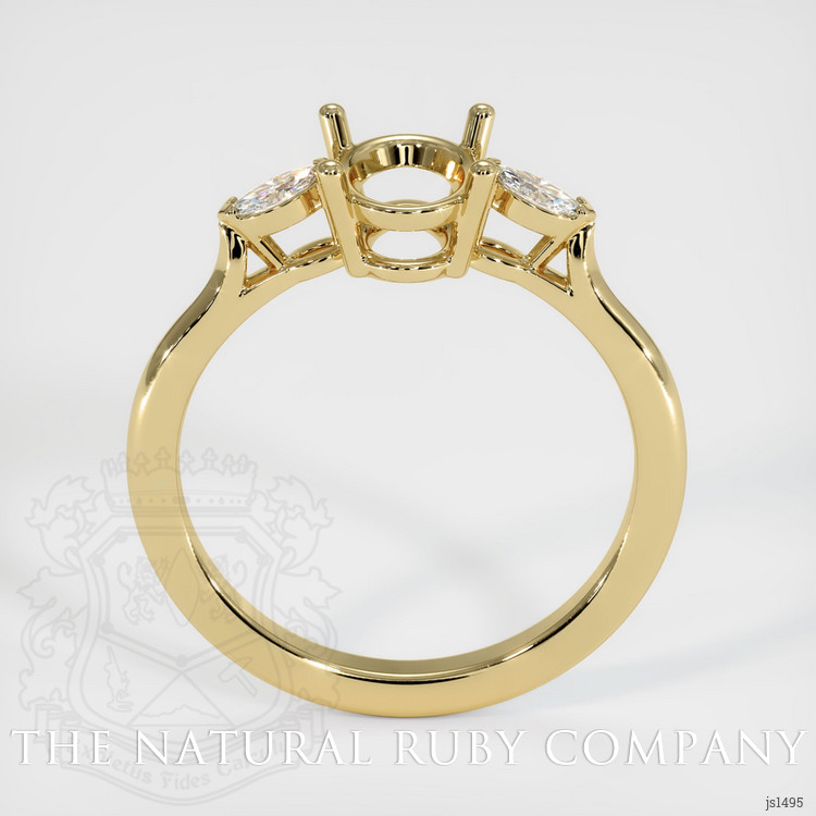 14K Yellow Gold Three Stone Ring Setting