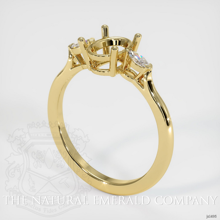 18K Yellow Gold Three Stone Ring Setting