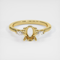 18K Yellow Gold Three Stone Ring Setting Image