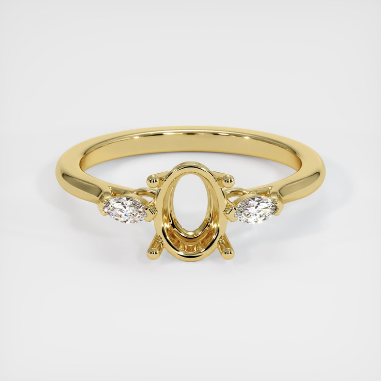 18K Yellow Gold Three Stone Ring Setting
