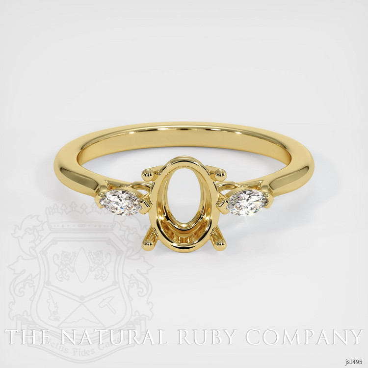 18K Yellow Gold Three Stone Ring Setting