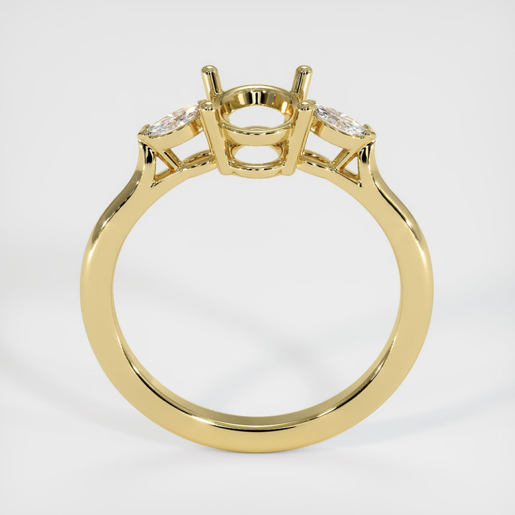 18K Yellow Gold Three Stone Ring Setting